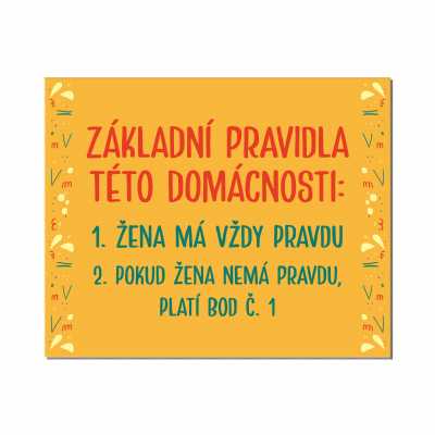 Cedulka na dveře - Pravidla domácnosti ALBI ALBI